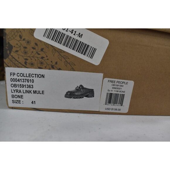 Free People Womens Size EU 41 US 11 Lyra Link Bone Leather Slip On Mule Shoes - Picture 11 of 11